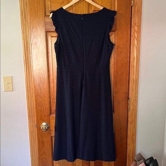 Adrianna Papell Navy Sleeveless Midi Dress - Picture 5 of 6